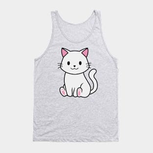 White kitty Tank Top